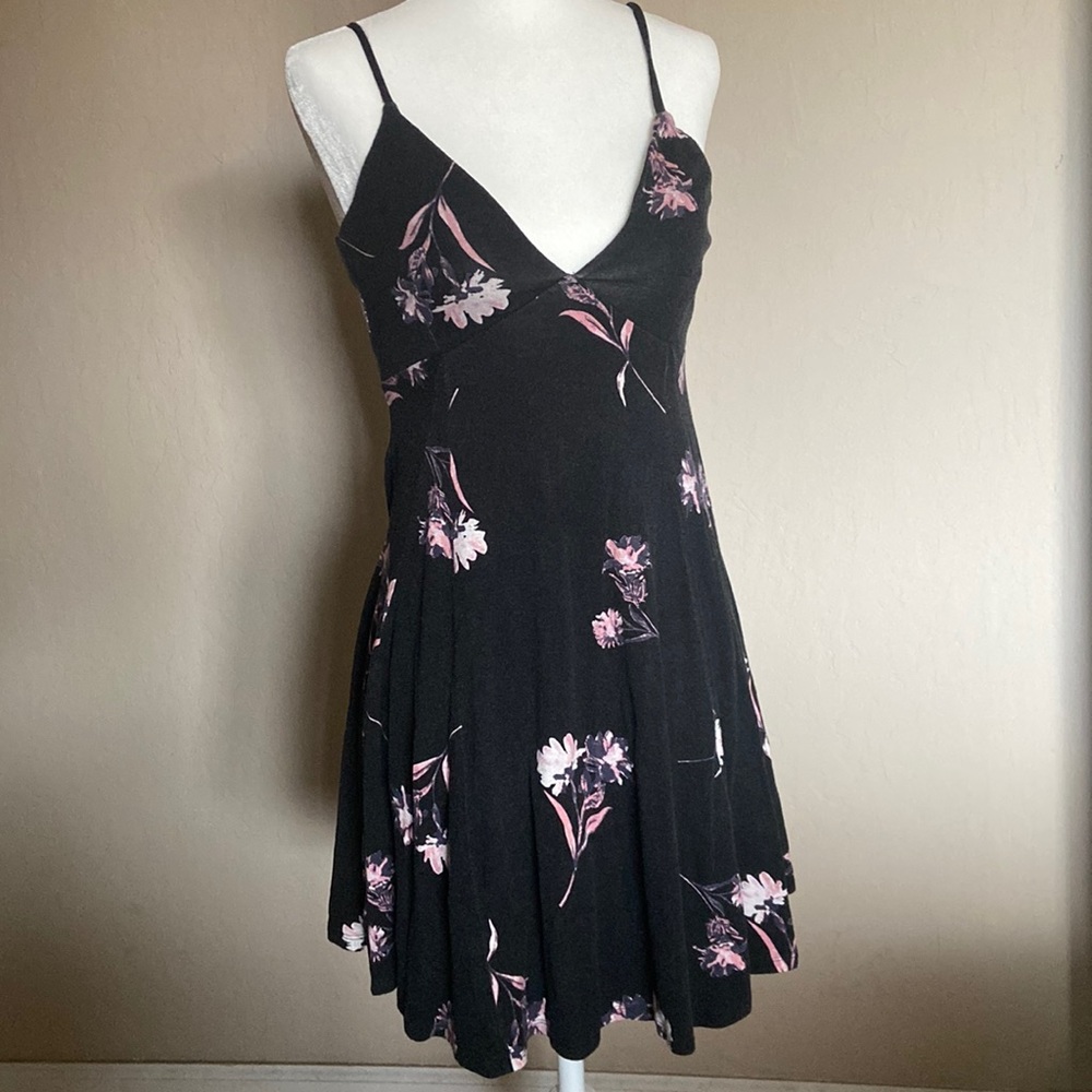 (4 for $15) Black sundress with pink flowers